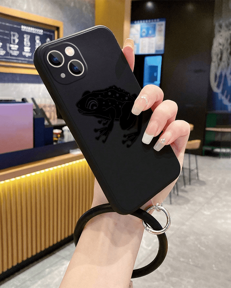 Frog Graphic Phone Case With Lanyard For IPhone 11 14 13 12 Pro Max XR XS  Plus Mini CZQ Pattern Luxury Matte Silicone Original Shockproof Camera