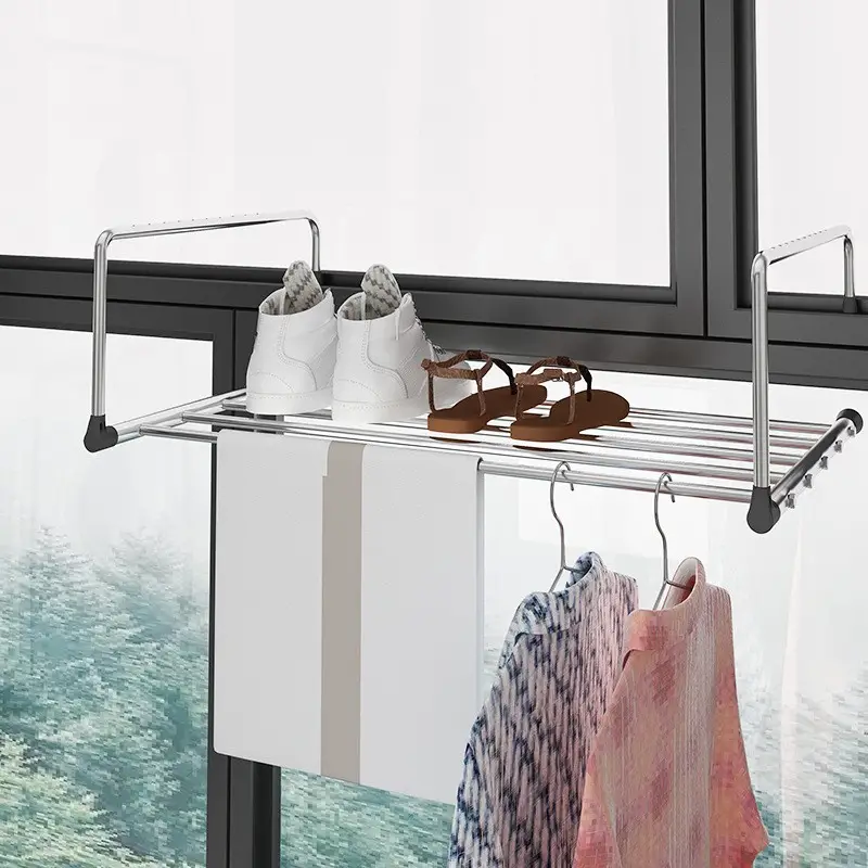 Fixed/expandable Clothes Drying Rack, Multipurpose Stainless Steel Laundry  Rack For Outside Windows And Balcony, Maximize Your Clothes Drying Space  With This Retractable Balcony Railings Drying Rack ! - Temu Germany