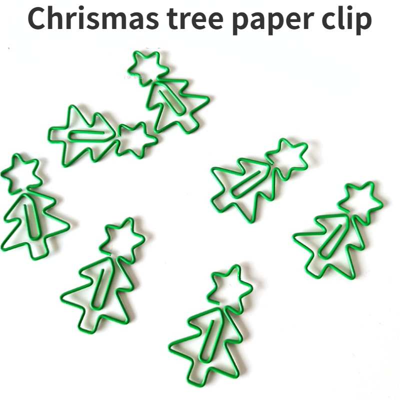 

20pcs Metal Paper Clips Christmas Tree Bookmarks For Office Notebook Accessory School Stationery Gifts Accessory
