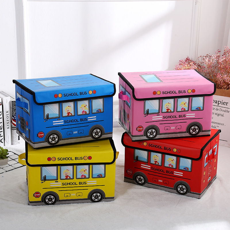 Small Children Car Plastic Storage Box with Wheels for Toy Cartoon