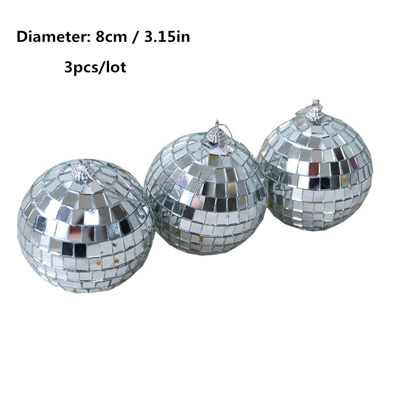 Mirror Disco Ball Silver Hanging Reflective Disco Ball Stage Party Decor 12  inch