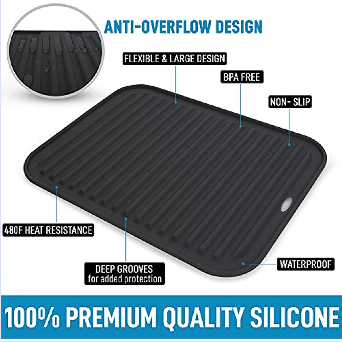 3pcs Grey Silicone Kitchen Mat For Worktop, Table Protector Heat ,hot  Dishes,pots And Pans - Waterproof Trivet Mat, Non-slip Table Mats And  Coasters 