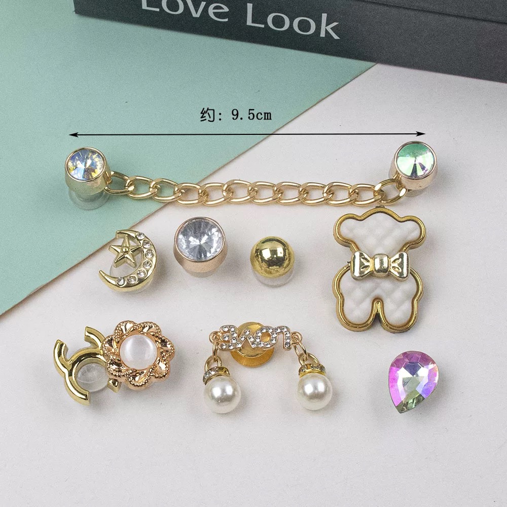 8 12 14 16 18pcs Cute Charms For Shoes Black White Bears Small Flowers  Pearls Perfect For Gifts Party Decorations More - Women's Shoes - Temu  Bahrain