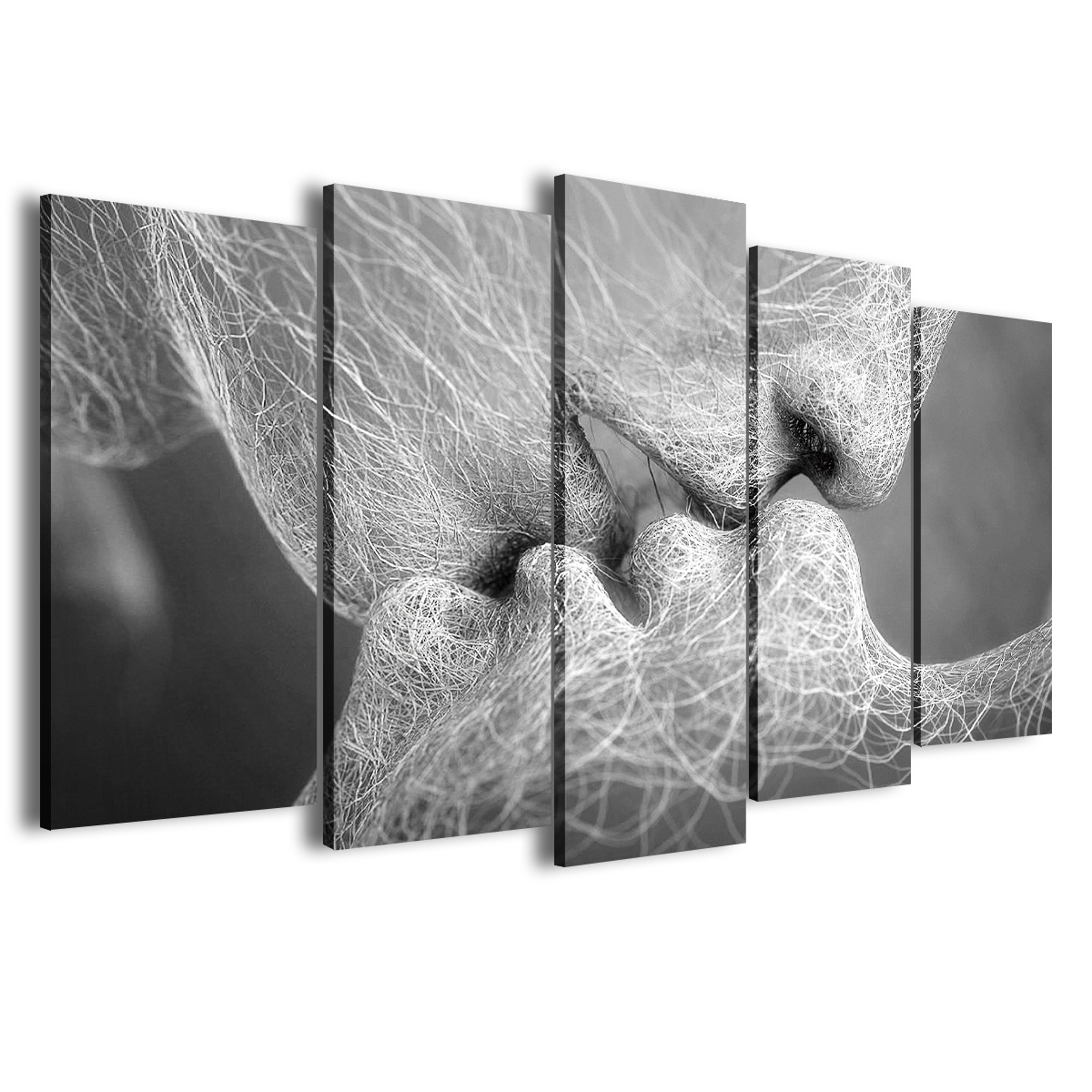 Art Canvas Print Posters Black And White Color Kiss Canvas - Temu