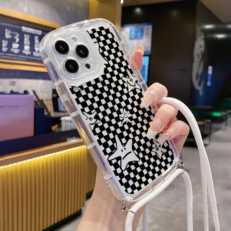 Smiling Face Star Graphic Phone Case With Lanyard For Iphone 11 14 13 12 Pro  Max Xr Xs 7 8 6 Plus Mini Czq Pattern Luxury Matte Silicone Original  Shockproof Camera Lens Protector Soft Cover - Temu New Zealand