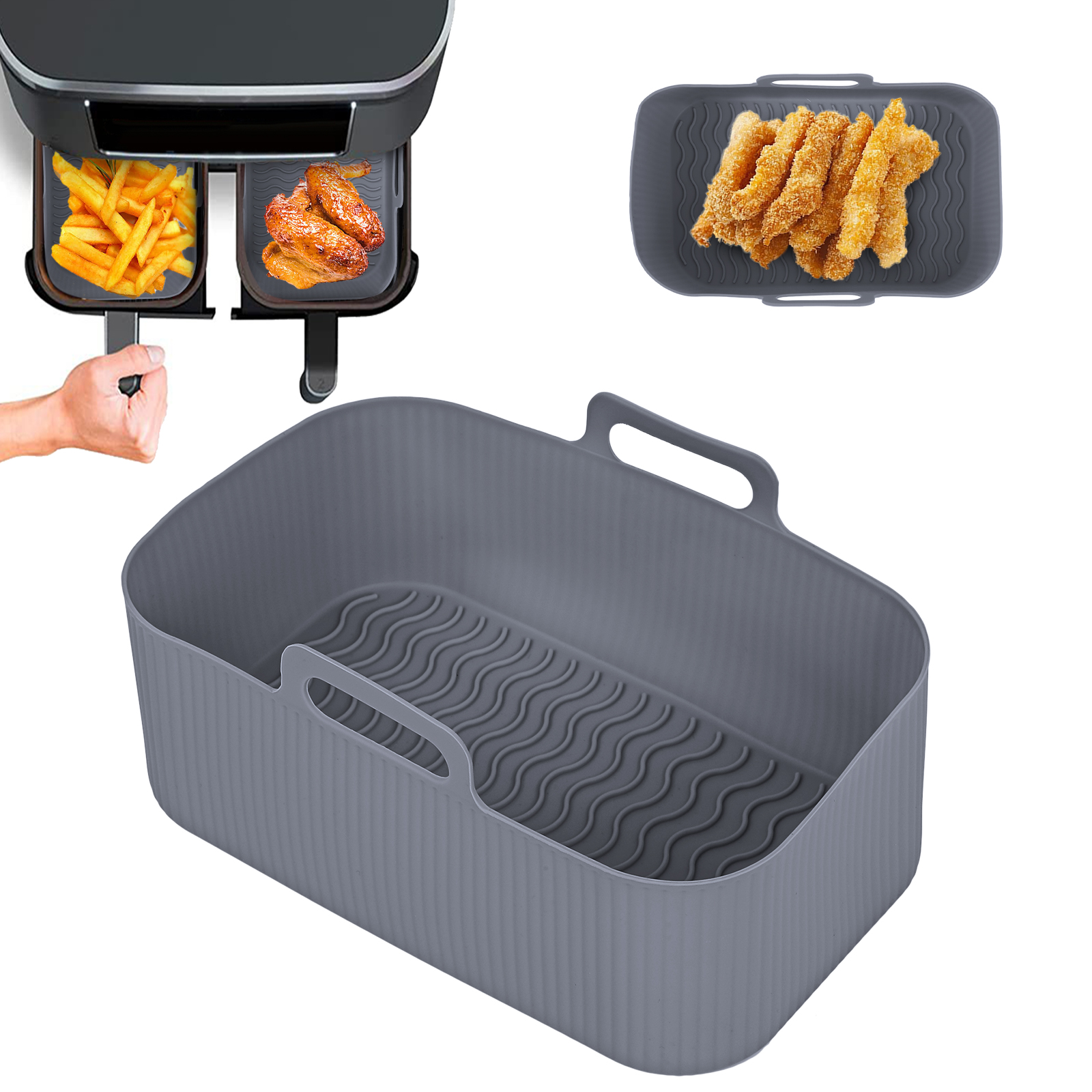 1pc Air Fryer Silicone Liner 7.68'' X 4.92'' Rectangle Four - Temu