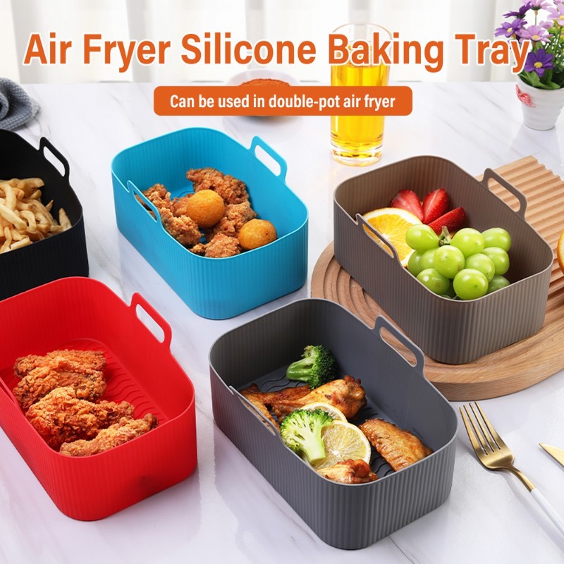 1pc Air Fryer Silicone Liner 7.68'' X 4.92'' Rectangle Four