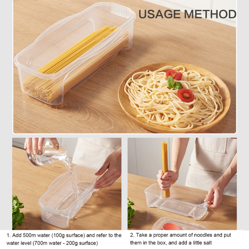 Microwave Pasta Cooker With Strainer, Spoon And Lid, Heat Resistant Pasta  Steamer With Lid, Spaghetti Noodle Cooking Box, Kitchen Accessories - Temu