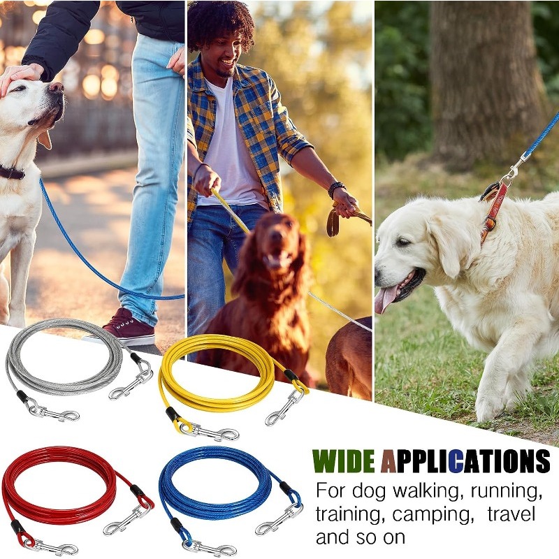 Pet Tie Out Cable For Dogs Dog Tie Out Cable Dog Runner - Temu