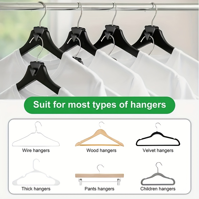 Space Triangles for Hanger,Space Saving Hanger Hooks,40 Pcs Clothes Hanger  Connector Hooks for Saving Closet Space Closet Organizers Space Savers 