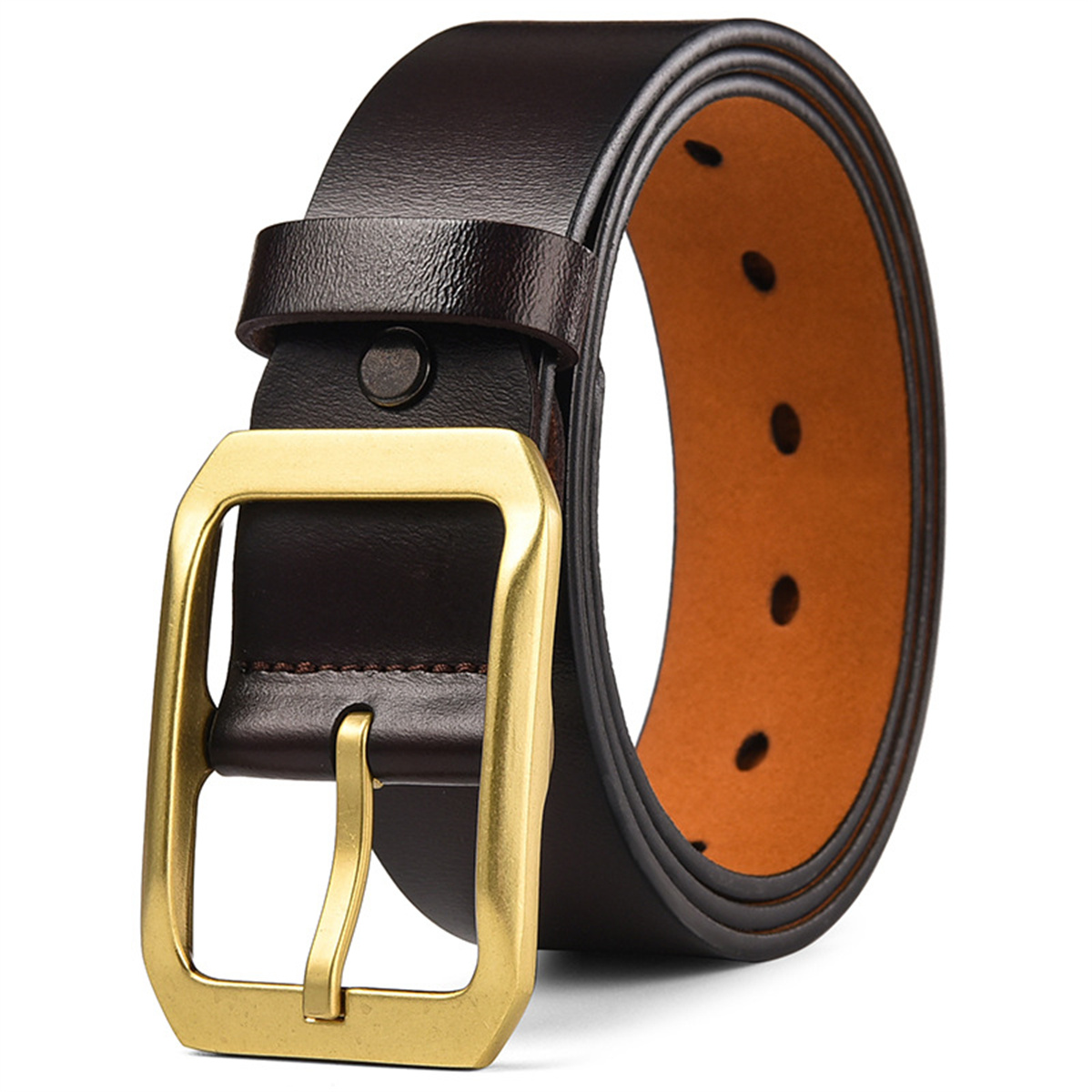 1pc Large Pin Buckle Genuine Leather Buckle Belts For Men Fashion Copper Buckle  Belt Ideal Choice For Gifts - Jewelry & Accessories - Temu Canada
