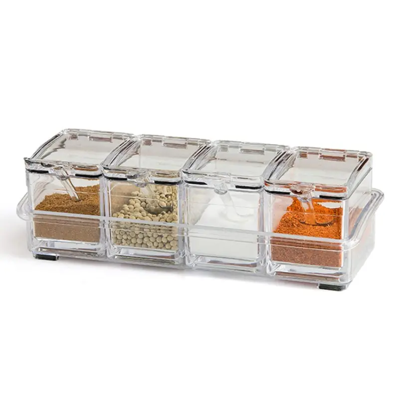 Clear Plastic Container With Lid And Spoon For Kitchen Seasoning And Salt  Sugar Spice Containers With Aromatherapy Function - Temu