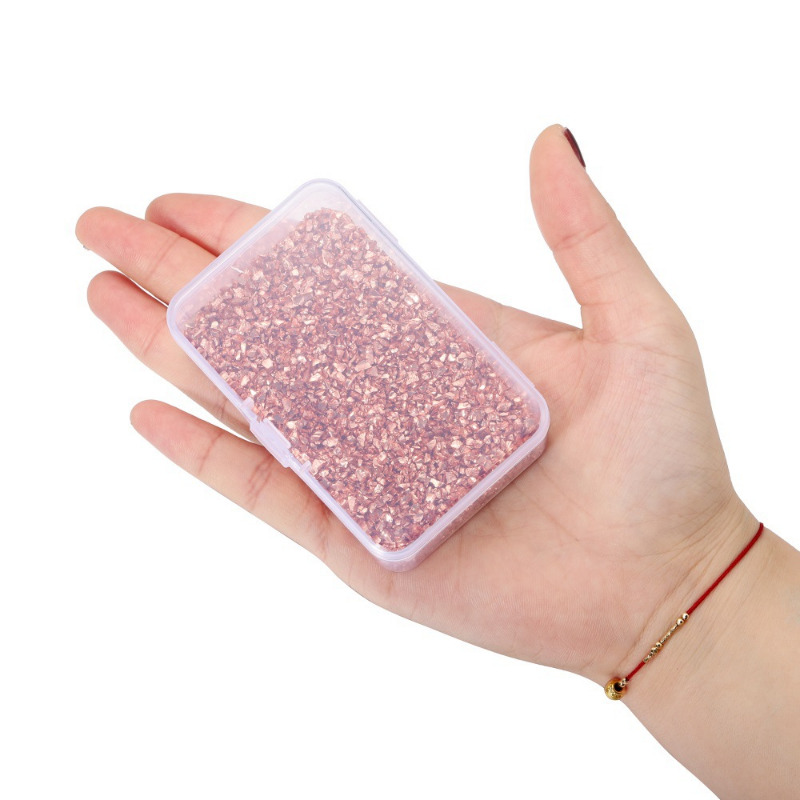 ZenQ Crushed Glass for Crafts, Resin Art. Pink, 1.5 lbs
