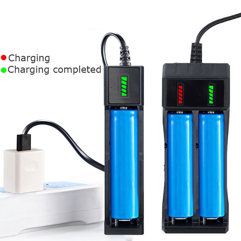 

18650 Battery Charger 1/ 2 Slots Dual For 18650 Charging 4.2v Rechargeable Lithium Battery Charger