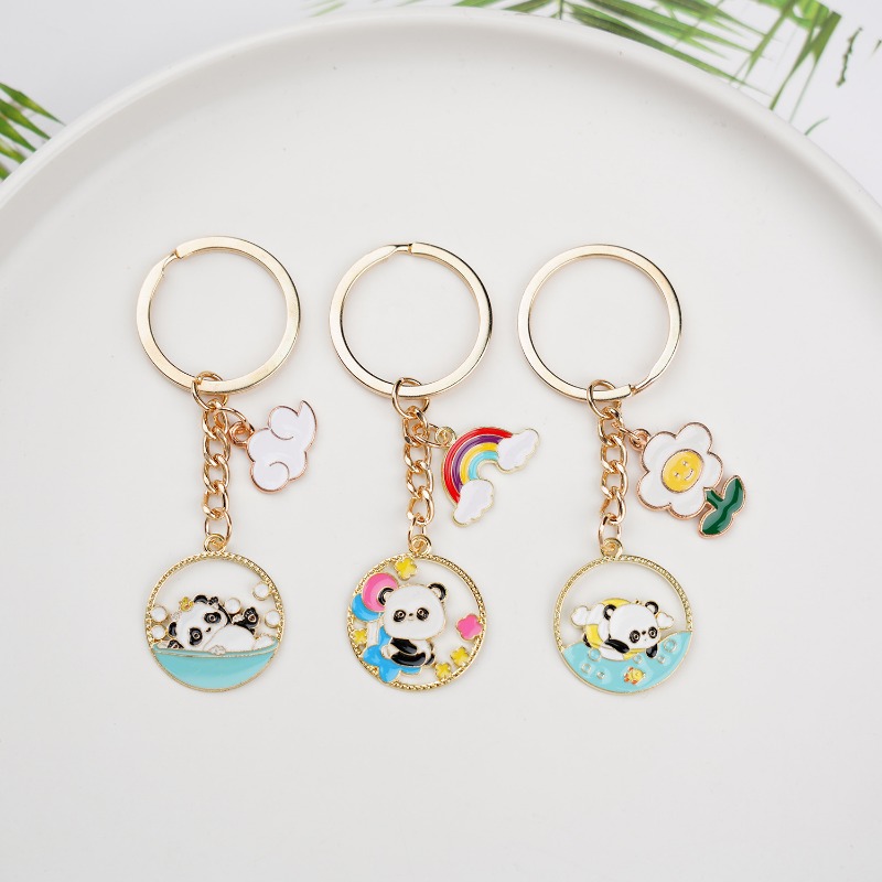 Cute Panda & Bamboo Keychain Aesthetic Keychain Accessories Kawaii Key Ring  For Backpack - Temu