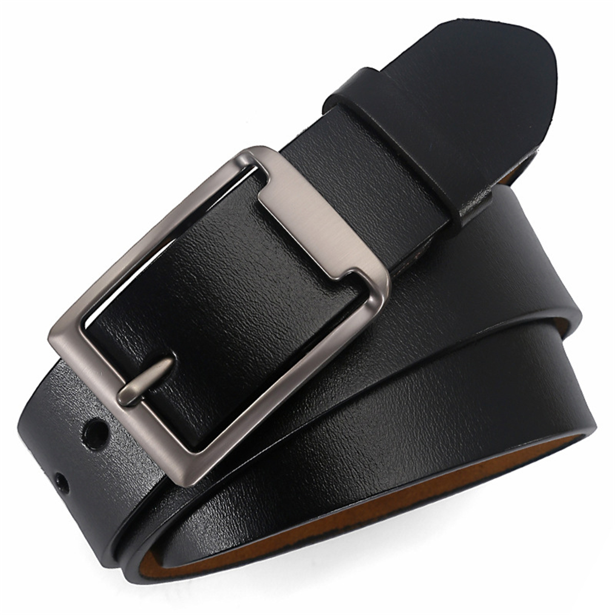 1pc Large Pin Buckle Genuine Leather Buckle Belts For Men Fashion