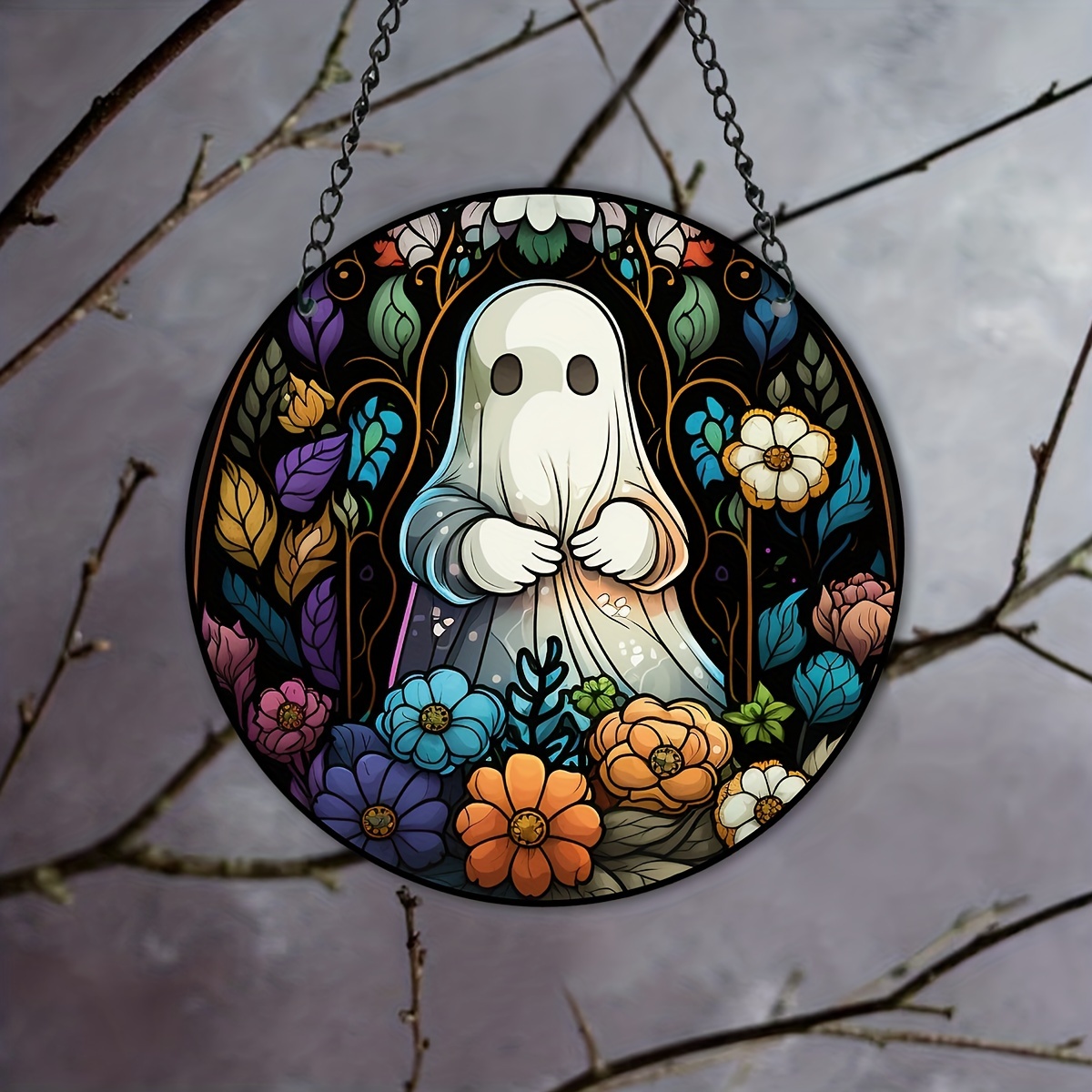 Halloween Fantômes Suncatcher Ghost Fenêtre Mur Suspendue