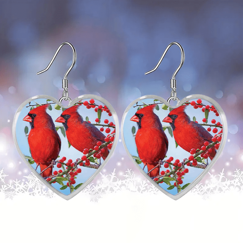 Cardinal Bird Earrings 