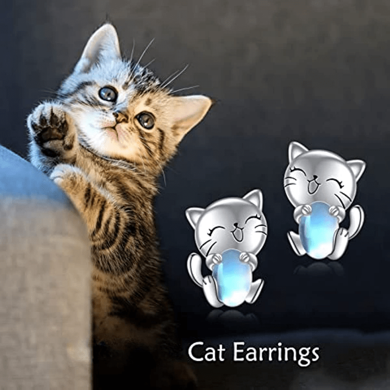 Cute 3d Animal Cat Drop Dangle Earrings For - Temu