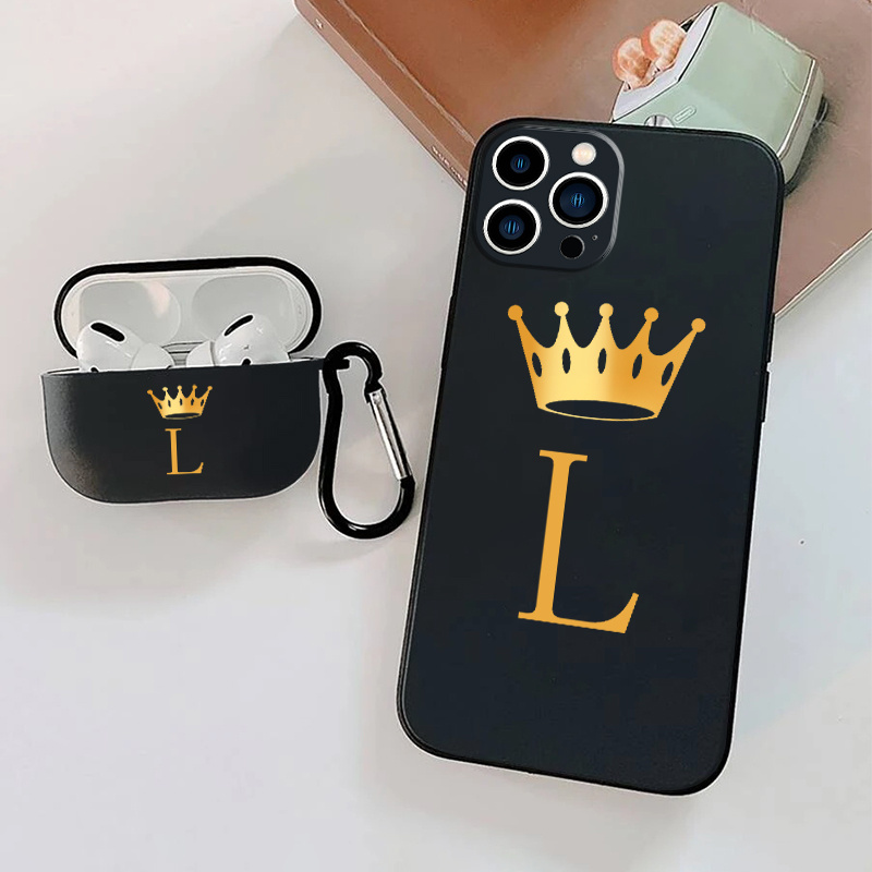 

1pc Earphone Case For Airpods Pro & 1pc Phone Case With Letter L Graphic For Iphone 11 14 13 12 Pro Max Xr Xs 7 8 Plus