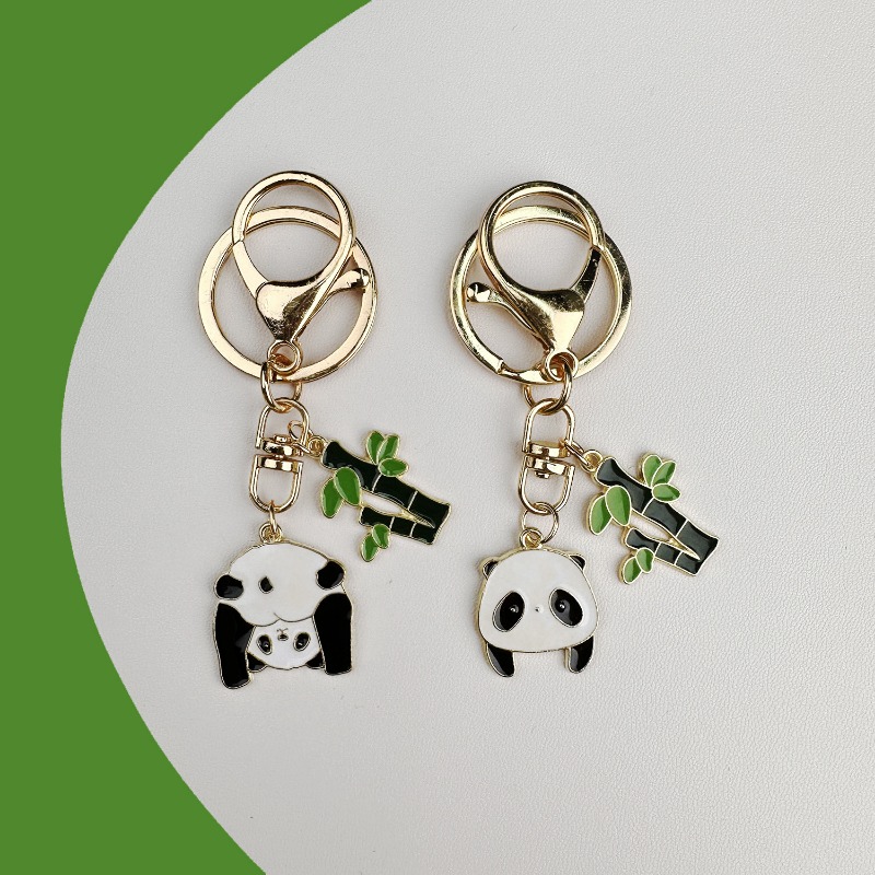 Cute Panda & Bamboo Keychain Aesthetic Keychain Accessories Kawaii Key Ring  For Backpack - Temu