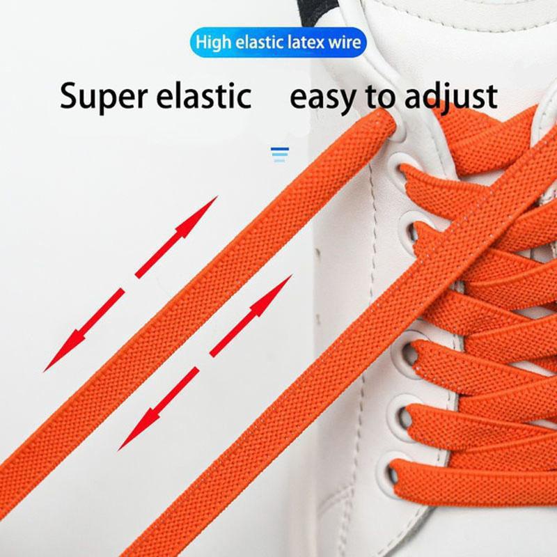 Set & Done 2 Pair Flat Elastic Shoelaces with Magnet Lock - No Tie Shoe Laces for Adults and Kids