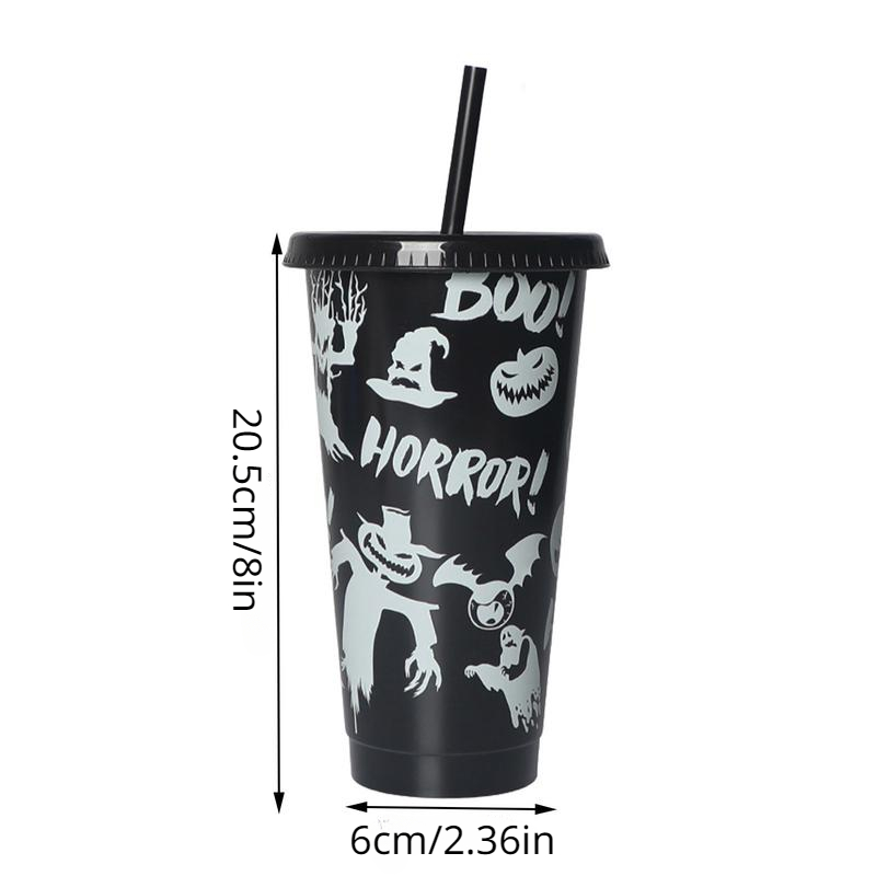 Halloween Luminous Tumbler With Lid And Straw Glow In The - Temu