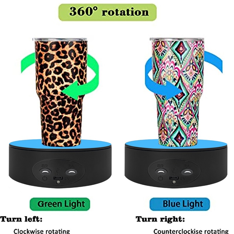 1pc Motorized Rotating Display Stand, Platform For Epoxy Glitter Tumbler,  360 Automatic Mute Rotating Turntable, Tumbler Making Supplies Spinner, Base