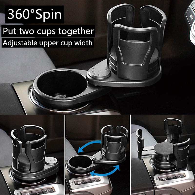 2 in 1 Cup Holder Expander for Car, Dual Car Cup Holder Expander  Adapter with Adjustable 360° Rotating Base, Multifunction Stable Cup  Holders Extender : Automotive