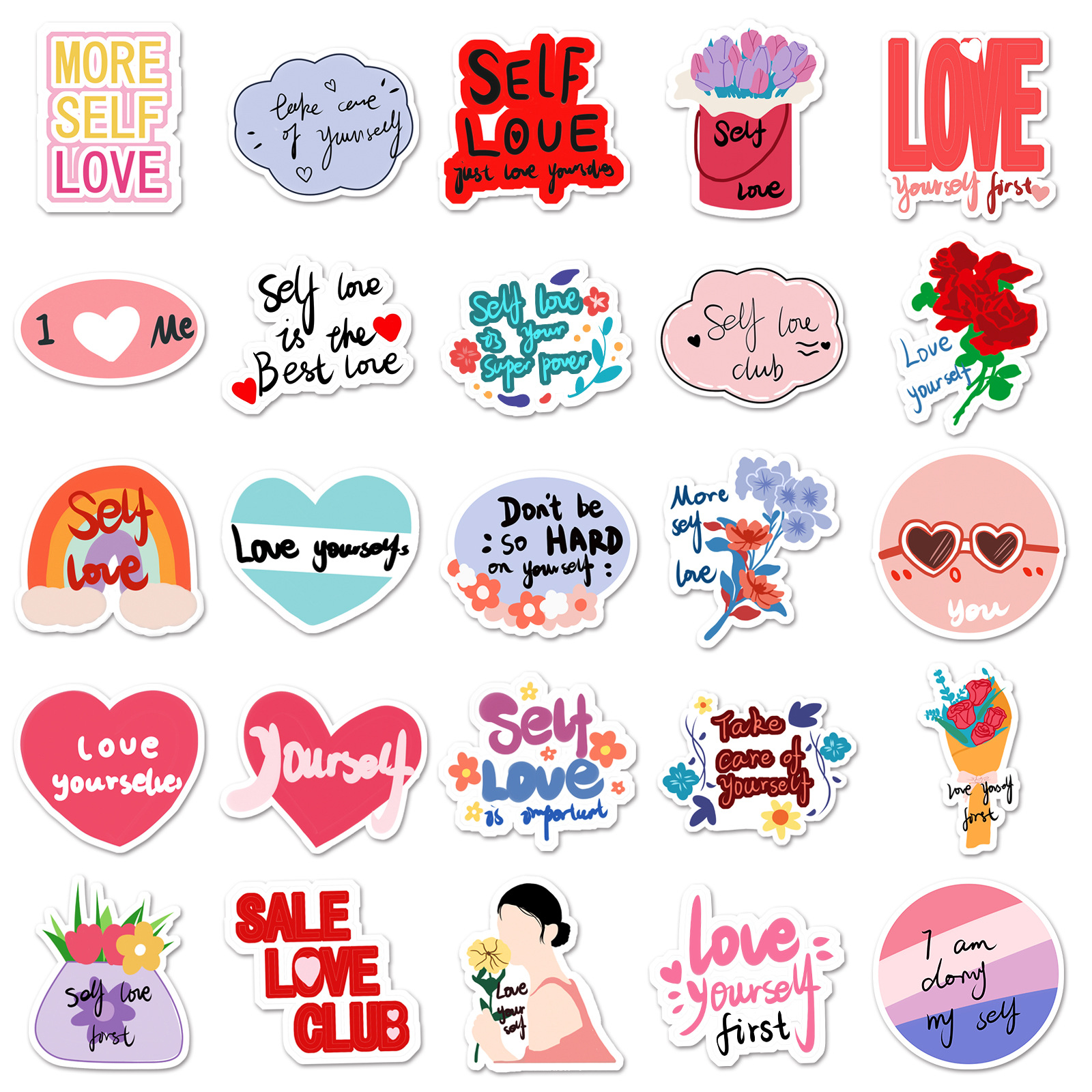 50Pcs Self Love Graffiti Stickers Laptop Guitar Luggage Skateboard Phone  .JN