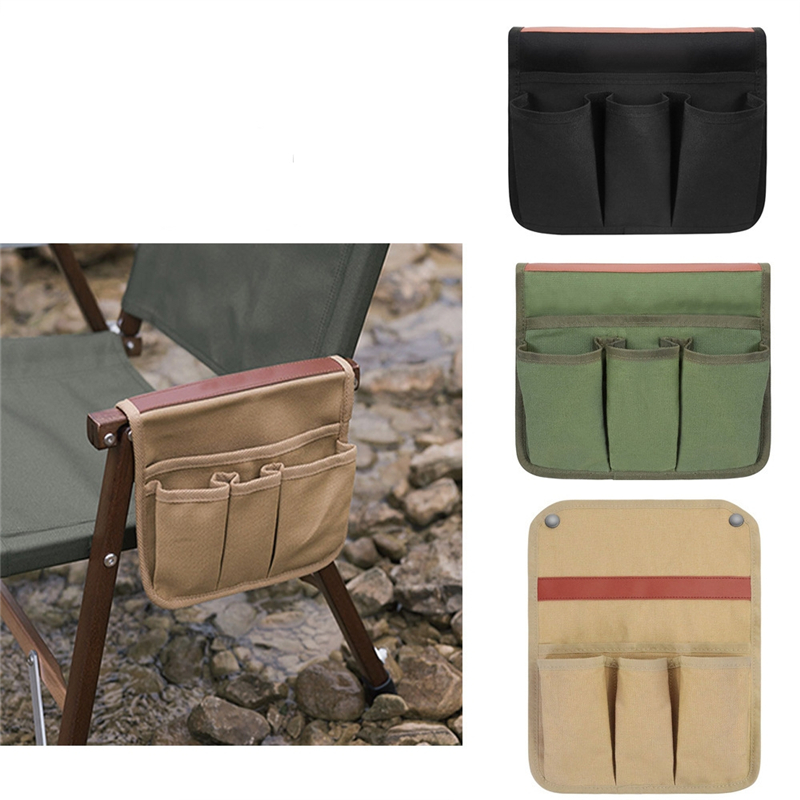 Camping Chair Armrest Storage Bag Canvas Folding Chair Organizer Side Pocket  Pouch Bag for Outdoor Camping Picnic Fishing Bag – Great Deals Webstore