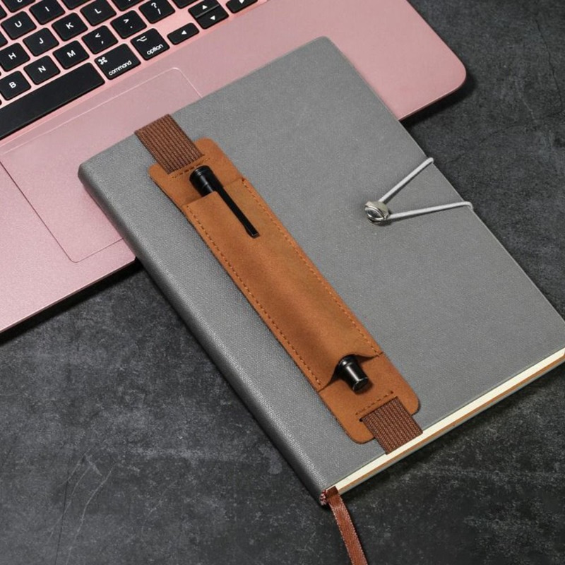 Vintage Pu Leather Pencil Case Book Notebook Elastic - Temu