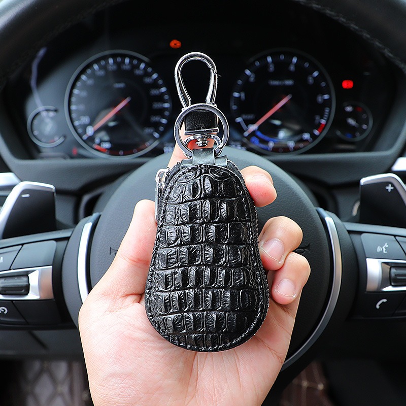 Crocodile and Alligator Leather Car Key Holder Zipper Case Wallet Keychain  Bag