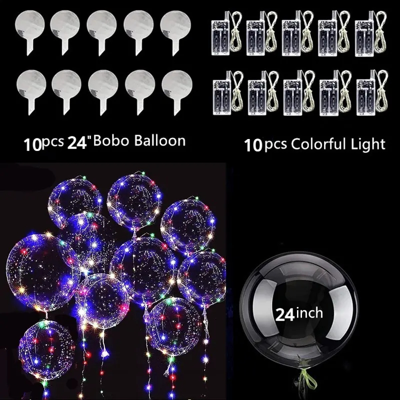 24 Inch Clear Balloons Bobo Balloons, 10 Pcs Clear Balloons for