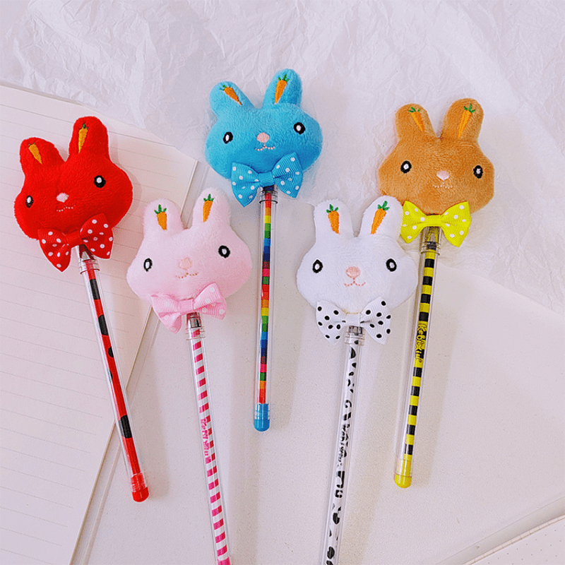 Cute Rabbit Girl Press Gel Pen Black Refill - Temu