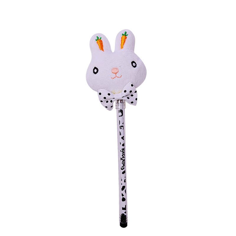 Creative Cute Rabbit Shape Plush Gel Pen Girl Heart Black - Temu