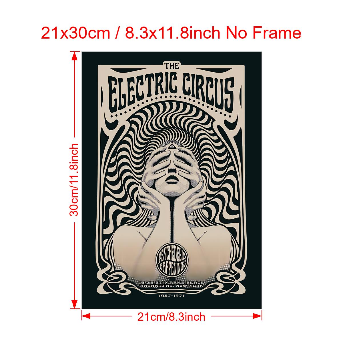 1pc Poster In Tela Poster Rock Psichedelico Electric Circus - Temu Italy