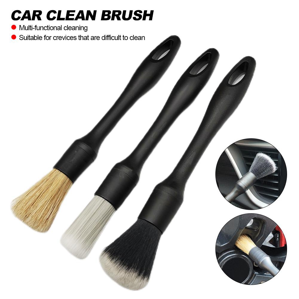 3pcs Car Detailing Brush Set Interior Exterior Air Vents Dashboard Cleaning  Tools Auto Detail Tool Ultra-Soft Car Detailing Brush Kit