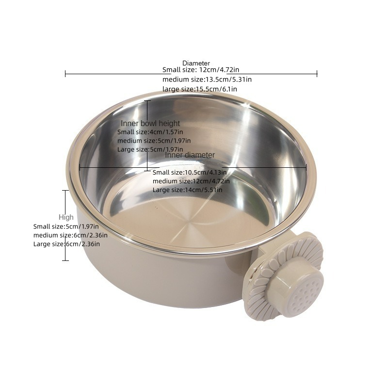 Elevated Dog Food Bowl Water Bowl For Cage Stainless Steel - Temu