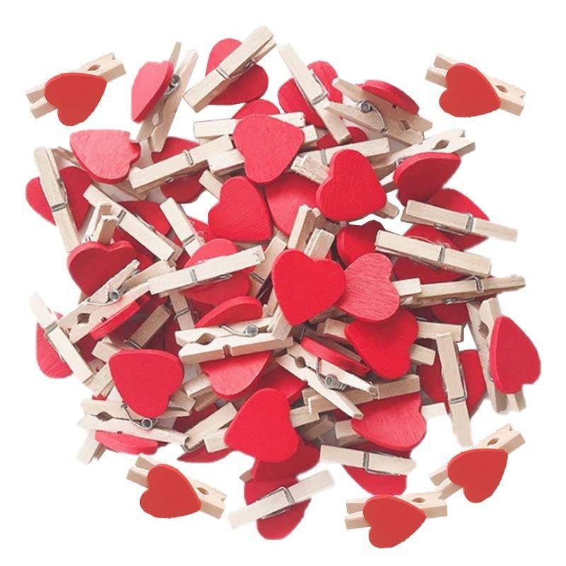 Mini Clothes Pins For Photo - 50pcs 25mm Colorful Natural Wood Clothespins  Craft Decoration Wooden Clips Hot Pink 