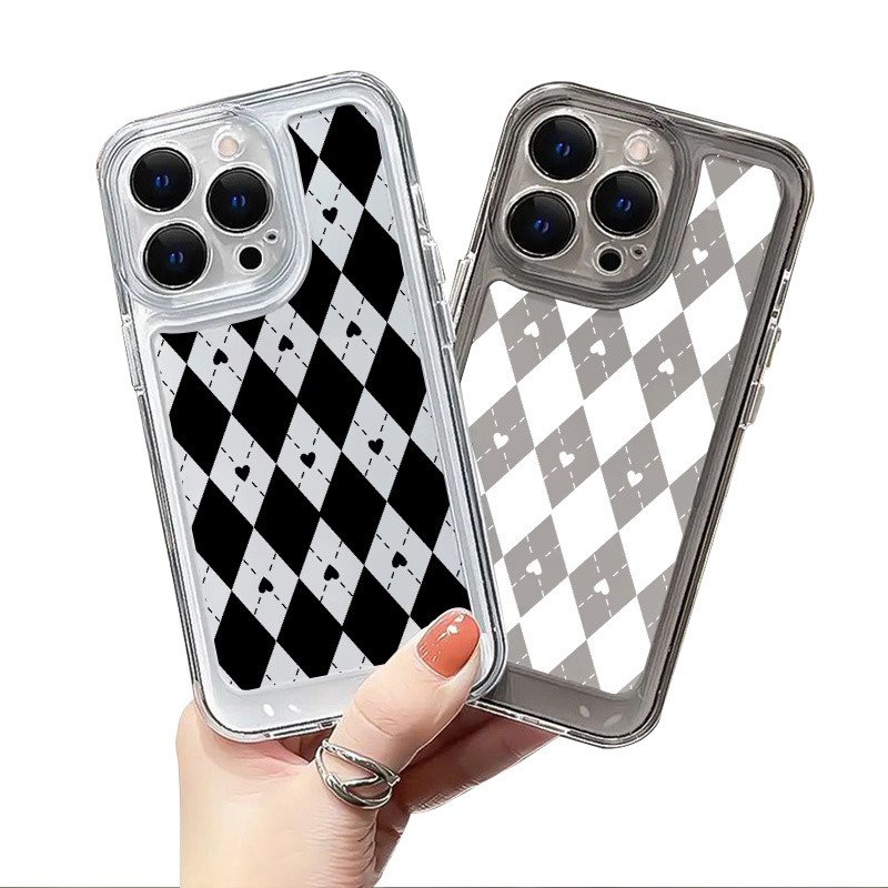 Cute Checkerboard Pattern Lattice Earphone Case For AirPods 3 1 2