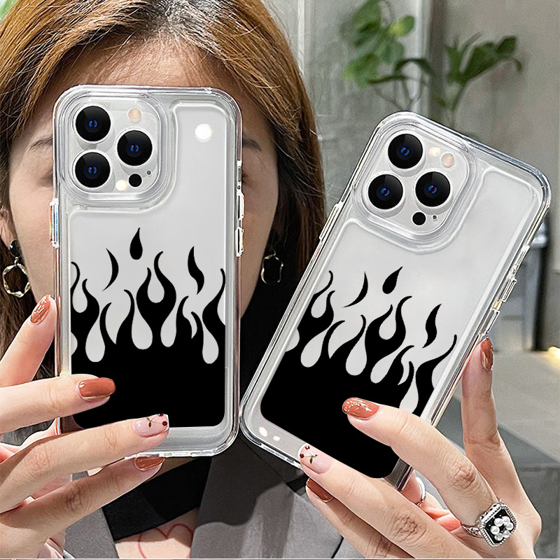 Flame Graphic Luxury Shockproof Phone Case Iphone 14 13 12 Temu