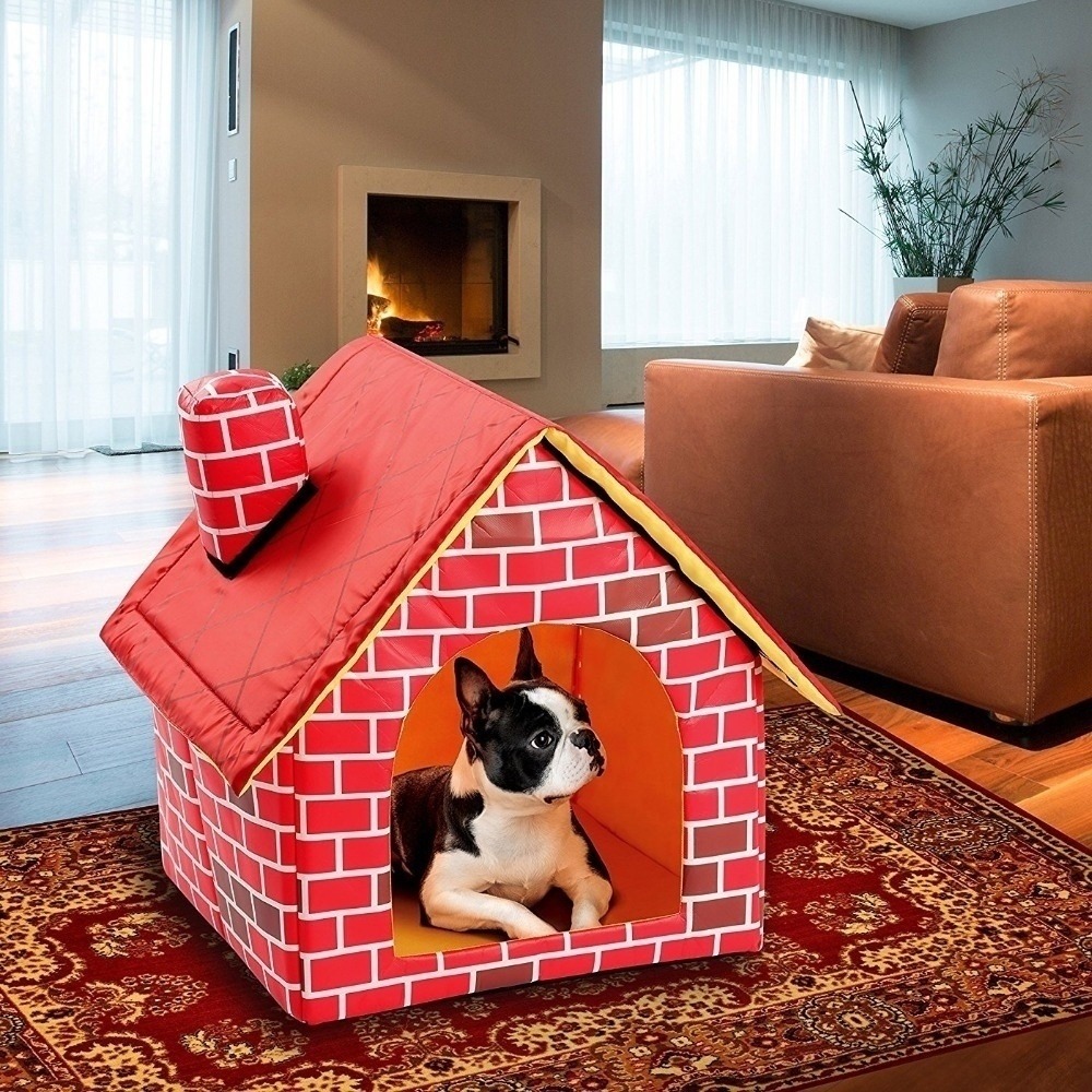 Cozy & Portable Pet Dog Kennel House: Detachable Plush Dog Bed Nest With  Handle & Warm Soft Dog House - Temu
