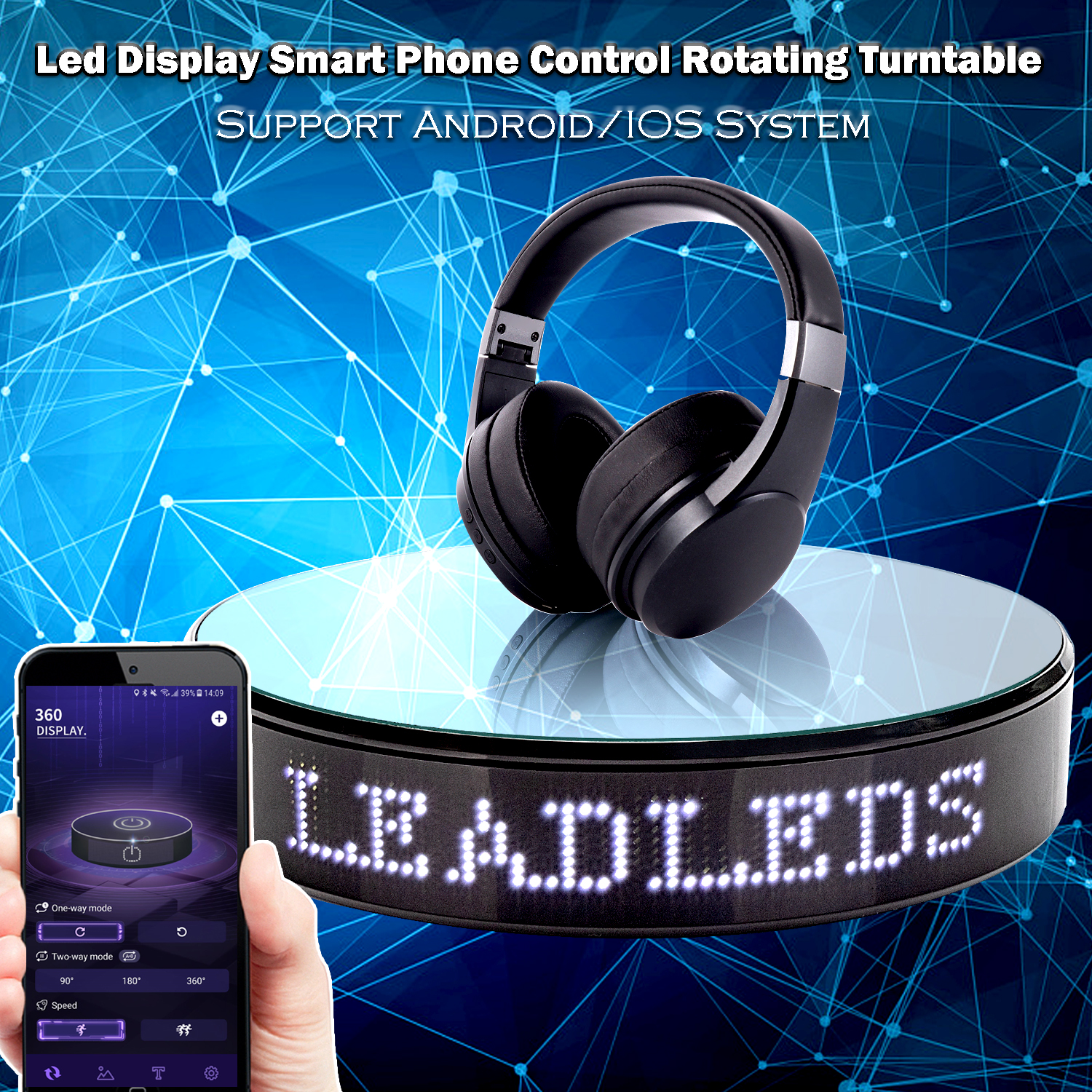 Motorized Rotating Display Stand With Led Light 360 Degree - Temu