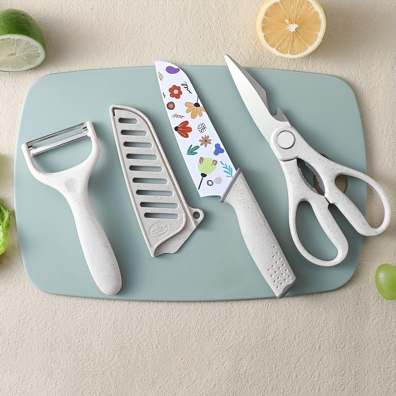 Kitchen Set With Mini Camping Plastic Cutting Board Knife - Temu