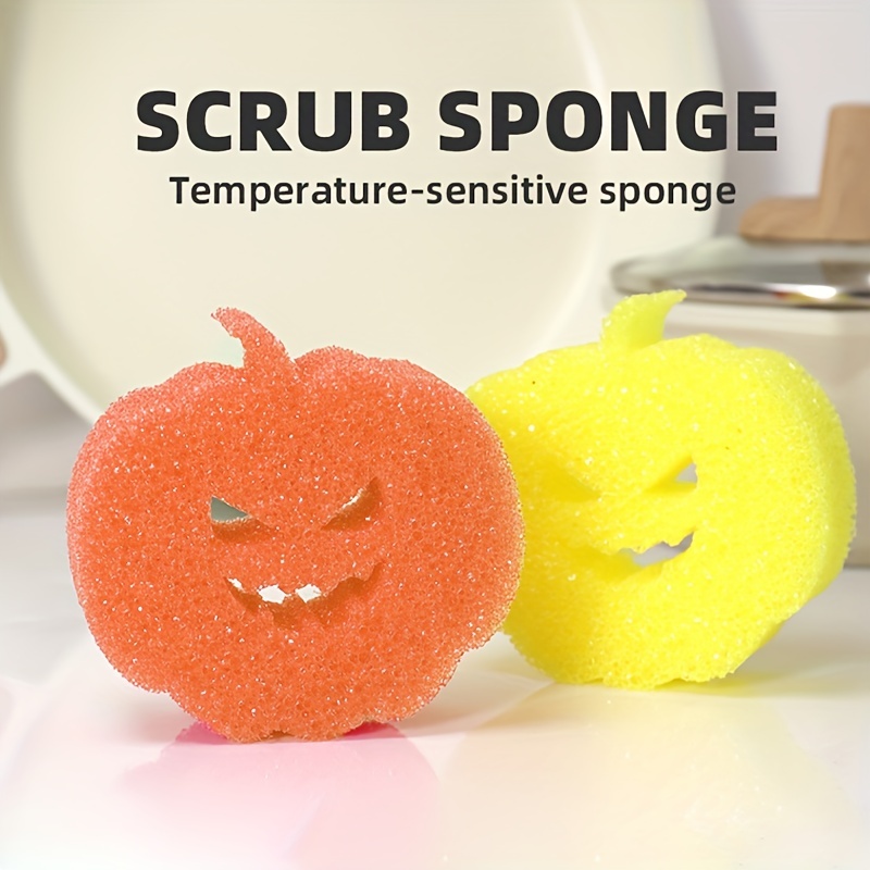 2Pcs Dish Sponge Christmas Themed Kitchen Cleaning Scrub Sponges