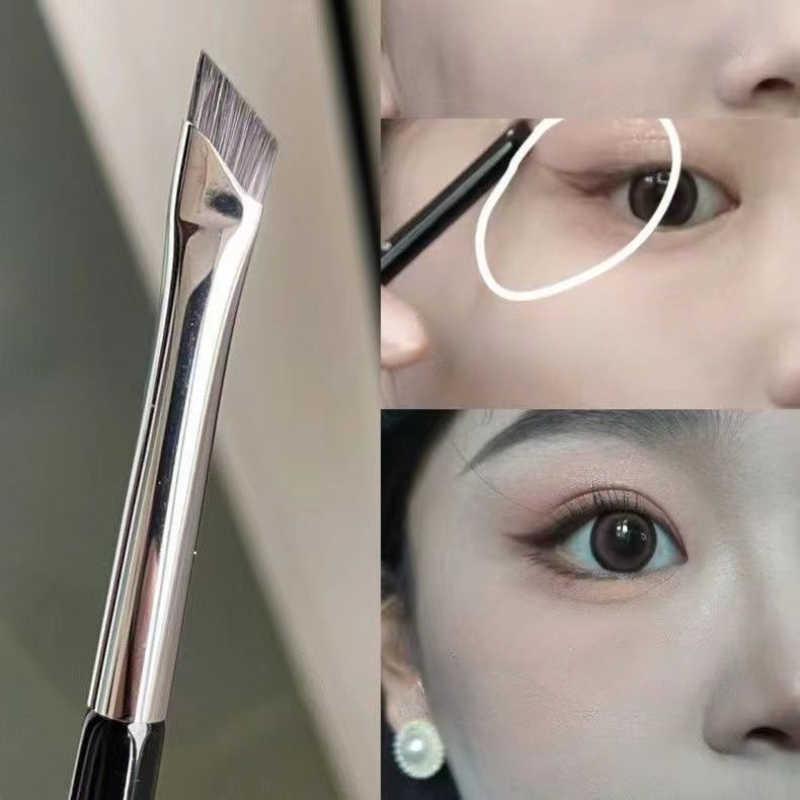 Fine Angled Eyeliner Eyebrow Brush Sickle Ultra Thin Slanted Temu