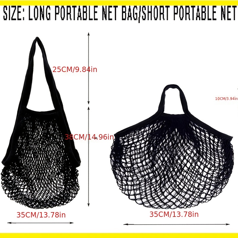 2pc Cotton String Shopping Tote Bag (1 x Long Handle 1 x Short