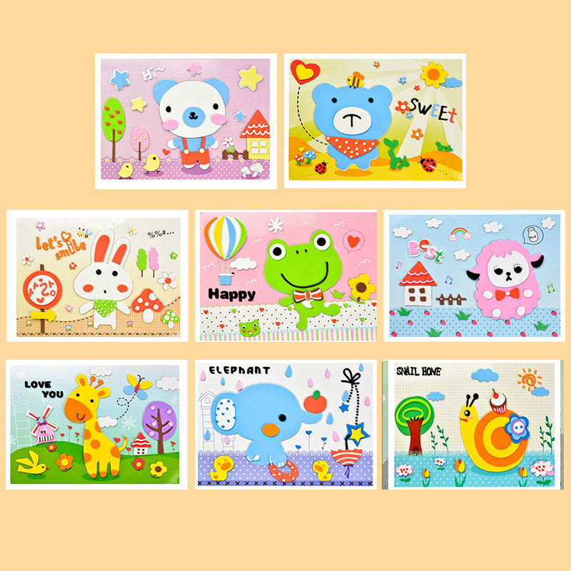 12pcs Set 3d Eva Foam Stickers Niños Diy Cartoon Animal - Temu Mexico