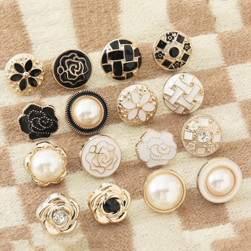 Flower Pattern Brooch Button Set For Diy Craft Button Sewing Suit Uniform  Coat Decoration Trousers Accessories - Temu